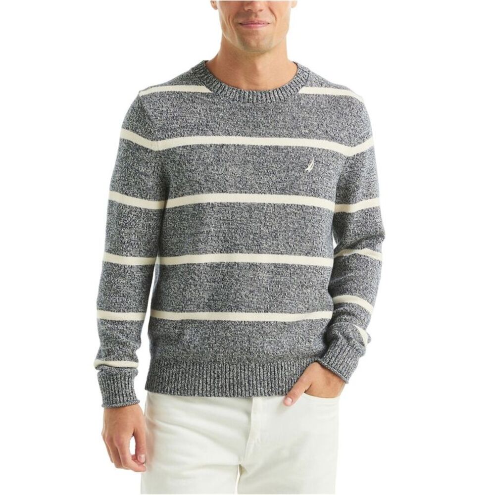 Nautica Mens Striped Crewneck Pullover Sweater, NWT